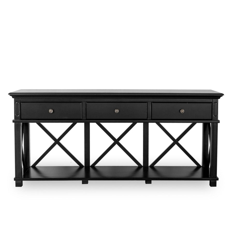 Sorrento Black 3 Drawer Console - OneWorld Collection